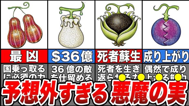 ワンピースで最も謎の多い悪魔の実！全種類を全解明！